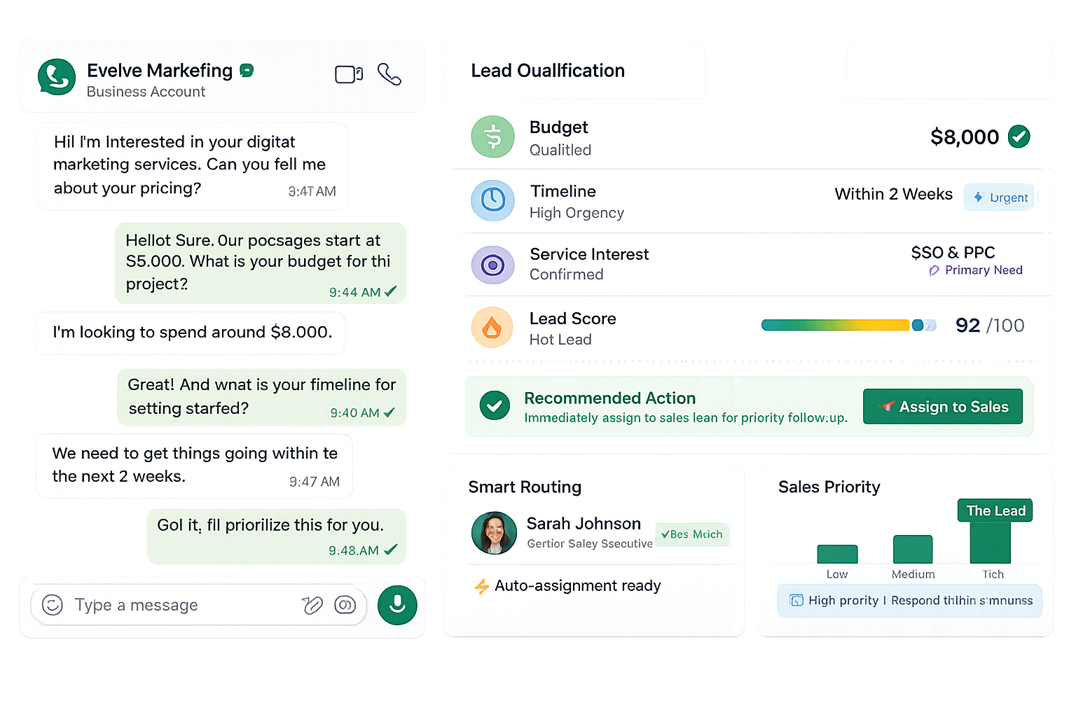 Automotive lead qualification and scoring in WhatsApp